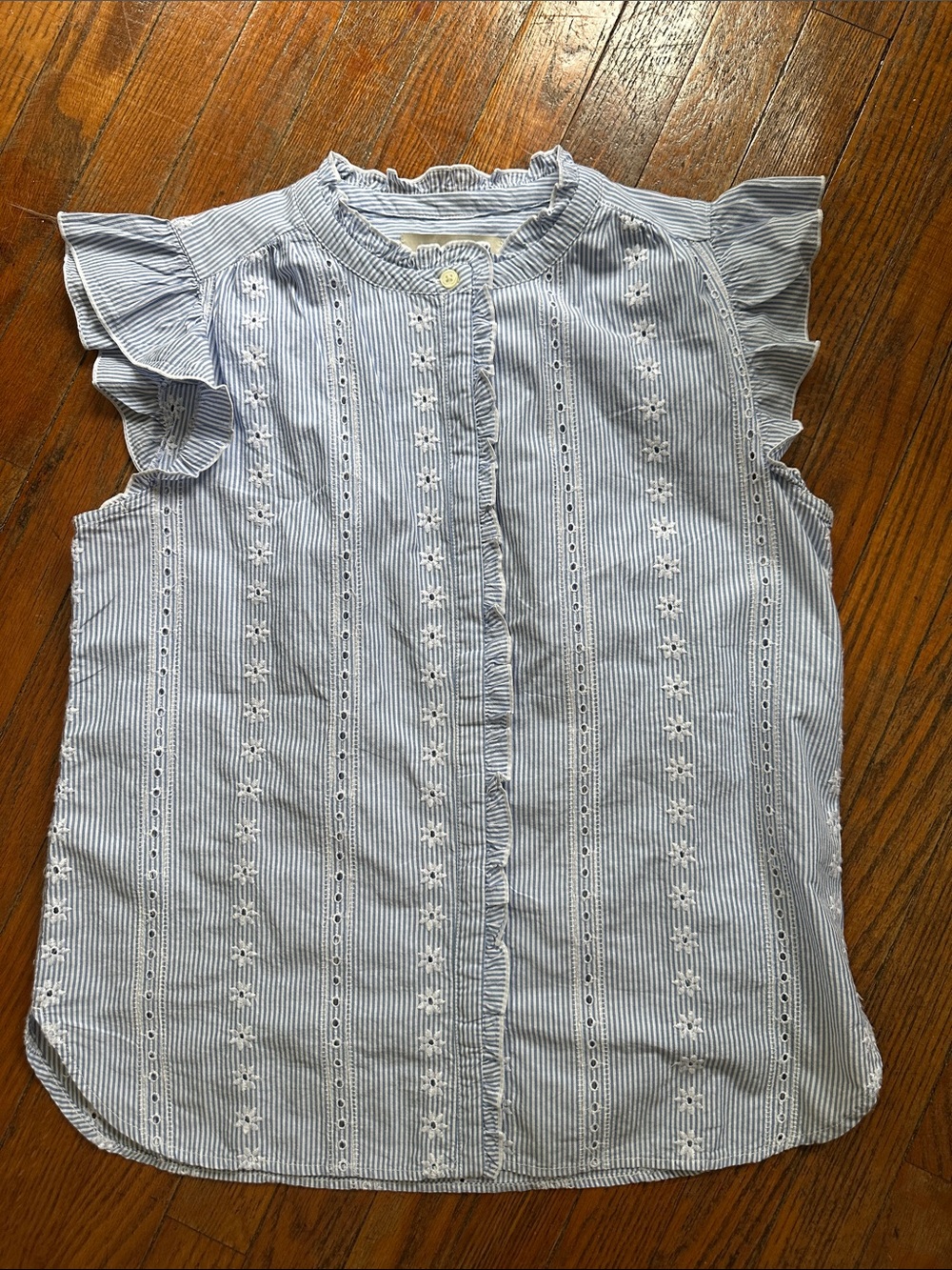 LOFT Eyelet Ruffle Top